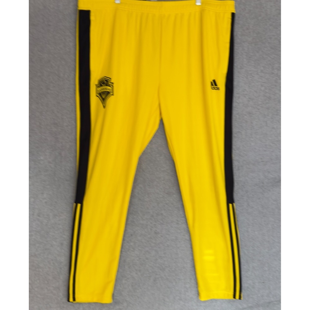 NEW! Adidas Seattle Sounders FC Pants Youth 3XL MLS Soccer Tellow Sweatpants NWT